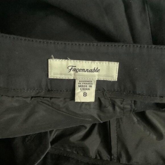 Faconnable Women Size 8 Black Stretch Cotton Blend Dress Pants - Picture 3 of 7